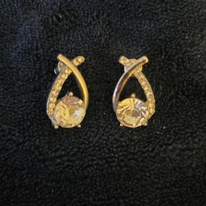 Elegant Gold and Silver Crystal Earrings